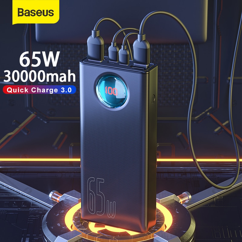 Baseus Power Bank 30000mAh 65W PD3.0 Quick Charging 3.0 FCP SCP Portable External Battery Travel Charger For Phone Laptop Tablet|Power Bank| - AliExpress