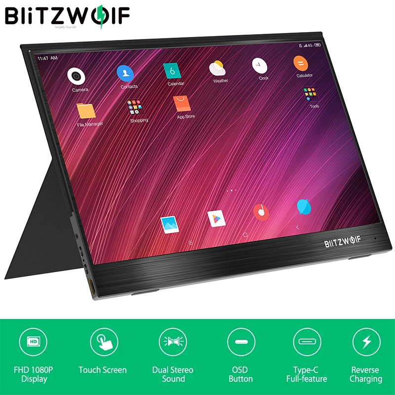 BlitzWolf BW PCM3 15.6 Inch Touchable FHD 1080P Type C Portable Computer LCD Monitor Gaming Display Screen for Smartphone Laptop|LCD Monitors| - AliExpress