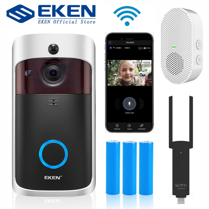 EKEN V5 Smart IP Video Intercom WIFI Video Door Phone Door Bell WIFI Doorbell Camera IR Alarm Wireless Security Camera|Doorbell| - AliExpress