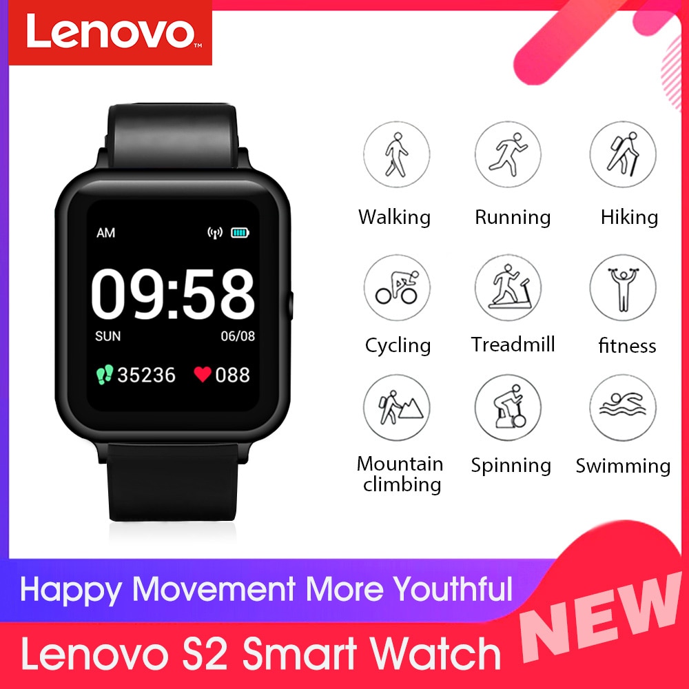 Global Version Lenovo S2 Smart Watch 1.4inch 240x240p Fitness Tracker Band Calorie Pedometer Sleep Monitor Heart Rate Call Tips|Smart Watches| - AliExpress