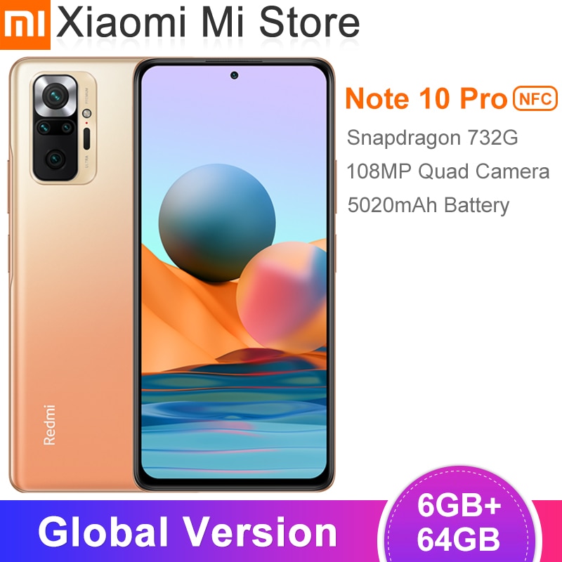 Global Version Xiaomi Redmi Note 10 Pro Smartphone 6GB RAM 64GB ROM 108MP Camera Snapdragon 732G 120Hz 6.67'' AMOLED Display|Cellphones| - AliExpress