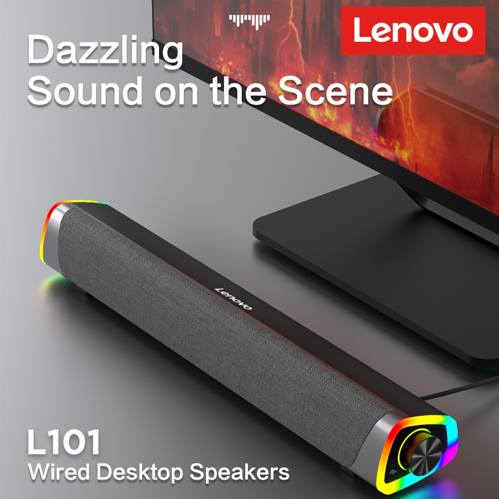 Lenovo L101 Speaker Stereo Music Surround Subwoofer Speaker For Macbook Laptop Notebook PC Player Wired Loudspeaker|Computer Speakers| - AliExpress