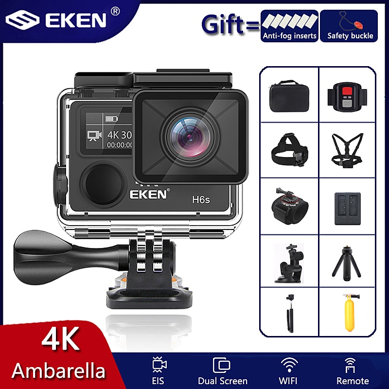 Original EKEN H6S Ultra HD Action Camera with Ambarella A12 chip 4k/30fps 1080p/60fps EIS 30M Waterproof Sport Camera|Sports & Action Video Camera| - AliExpress