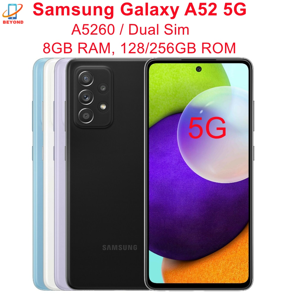 Samsung Galaxy A52 5G A5260 Dual Sim 6.5" 8GB RAM 128/256GB Octa Core Snapdragon 4 Camera NFC Original Cell Phone|Cellphones| - AliExpress