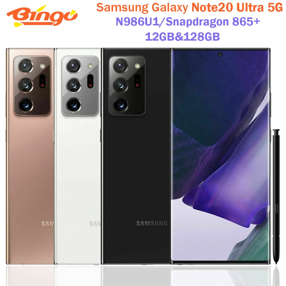 Samsung Galaxy Note 20 Ultra 5G Note20 N986U1 Octa Core Snapdragon 865+ 6.9" 12GB RAM 128GB 108MP&Dual 12MP Original Cell Phone|Cellphones| - AliExpress