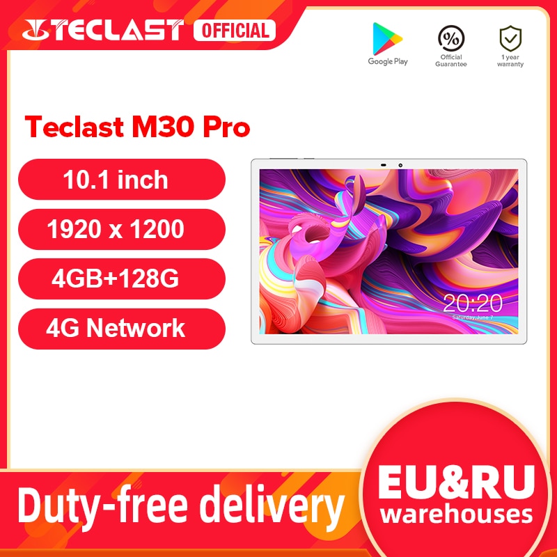 Teclast M30 Pro 10.1 Inch Tablet P60 8 Core 4GB RAM 128GB ROM Android 10 Tablets PC 1920x1200 IPS 4G Call Dual Wifi GPS Tablette|Tablets| - AliExpress