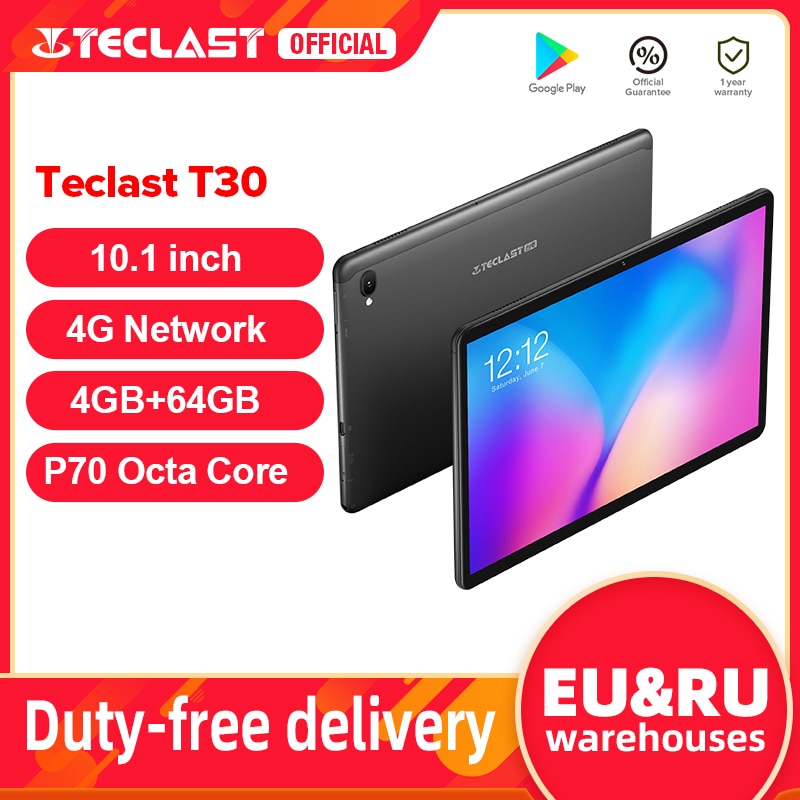 Teclast T30 10.1 inch 4G Phablet Tablet 1920×1200 Full HD Android 9.0 MTK P70 Octa Core A73 4GB RAM 64GB ROM 8000mAh Type C GPS|Tablets| - AliExpress