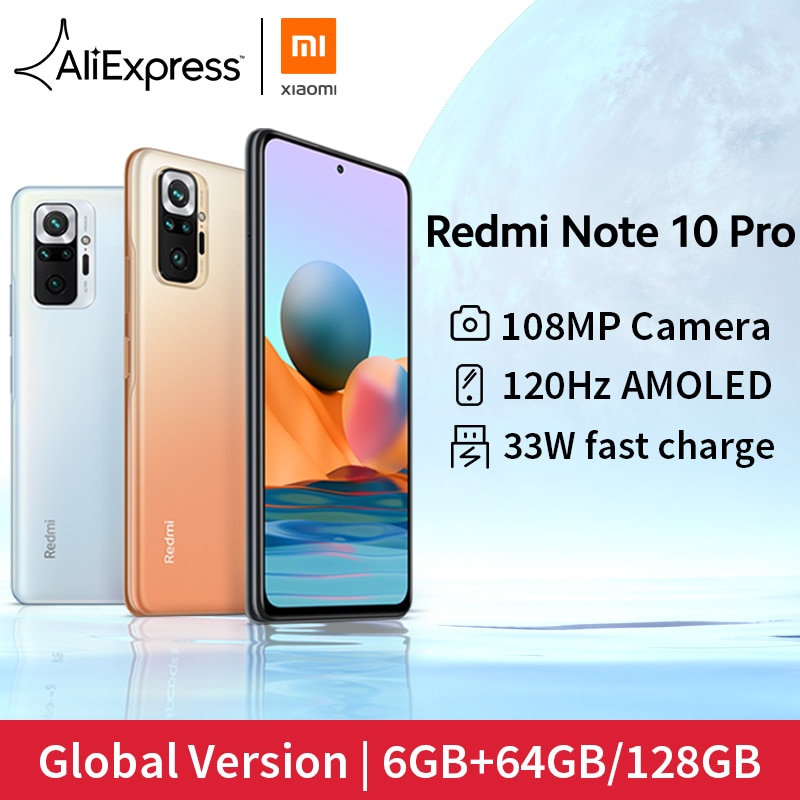 [World Premiere In Stock] Global Version Xiaomi Redmi Note 10 Pro Smartphone 108MP Camera Snapdragon 732G 120Hz AMOLED Display|Cellphones| - AliExpress