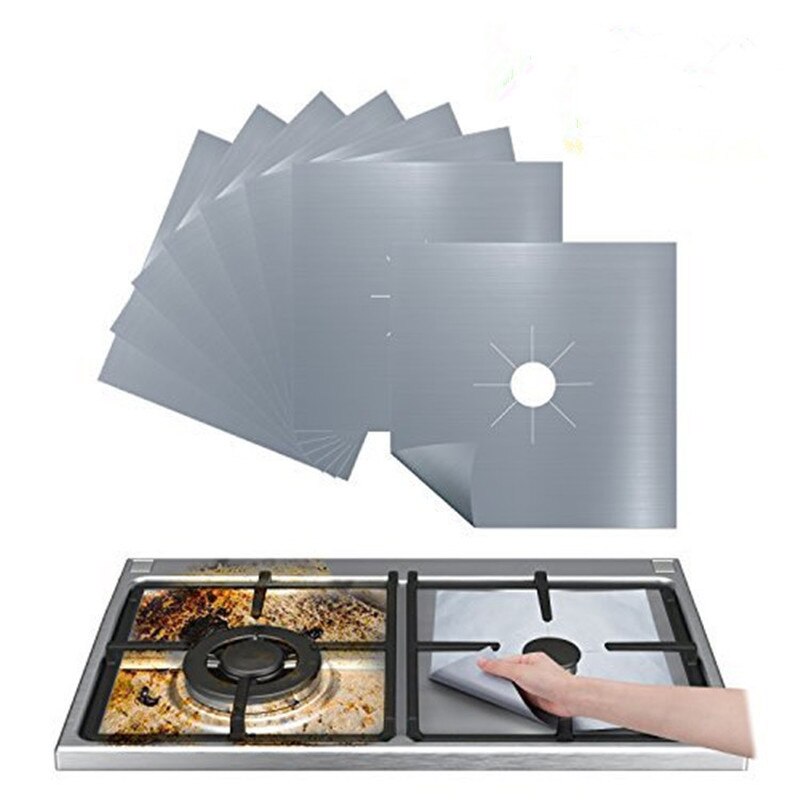 4PCS Set Reusable Foil Cover Gas Stove Protector Non Stick Stovetop Burner Sheeting Mat Pad Clean Liner For Kitchen Cookware|Other Cookware Parts| - AliExpress