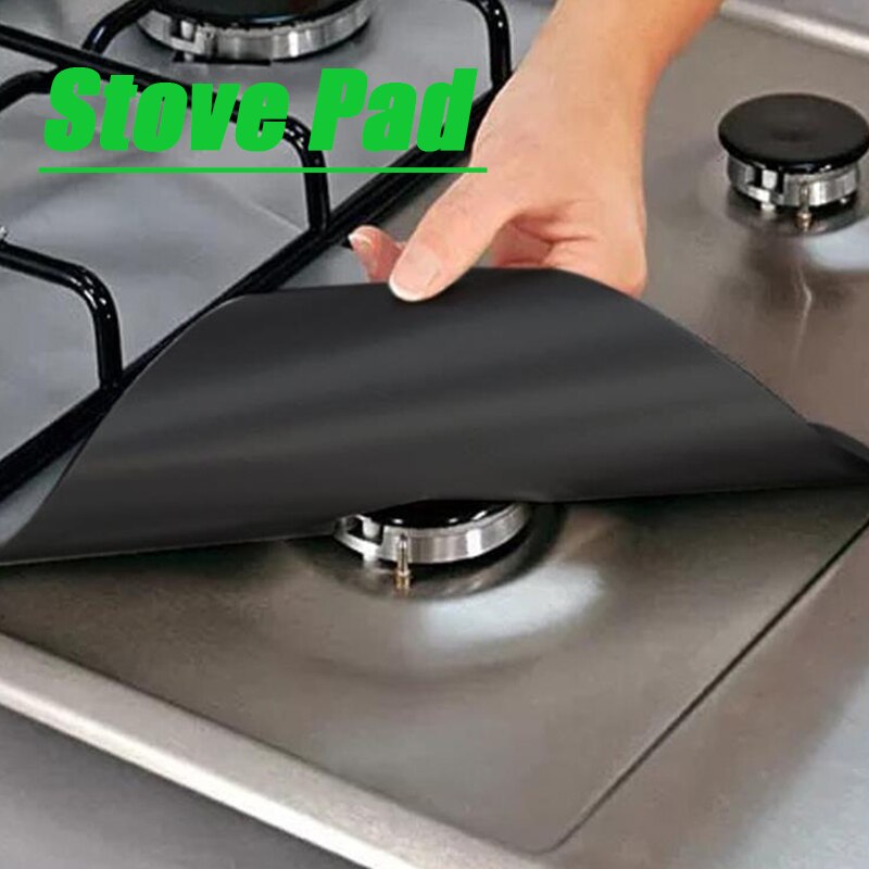 4pcs/set Gas Stove Protectors Clean Mat Pad Reusable Foil Cover Gas Stove Stovetop Protector For Kitchen Cookware Accessories|Other Cookware Parts| - AliExpress