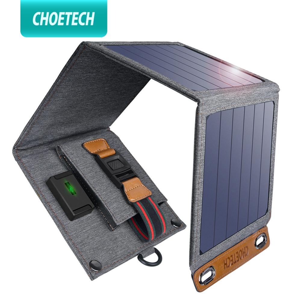 CHOETECH Solar folding Charger 14W USB Output Devices Portable Waterproof Solar Panels for iPad iPhone X XS samsung Smartphones|Solar Cells| - AliExpress