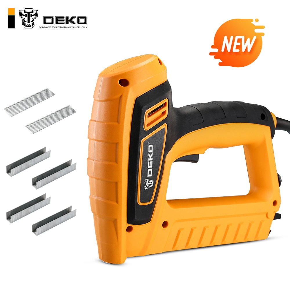 DEKO DKET01 220V Staple Gun,Portable Electric Tacker Gun Power Tools Electric Nail Gun Woodworking Tool Electric Nail Gun|Nail Guns| - AliExpress