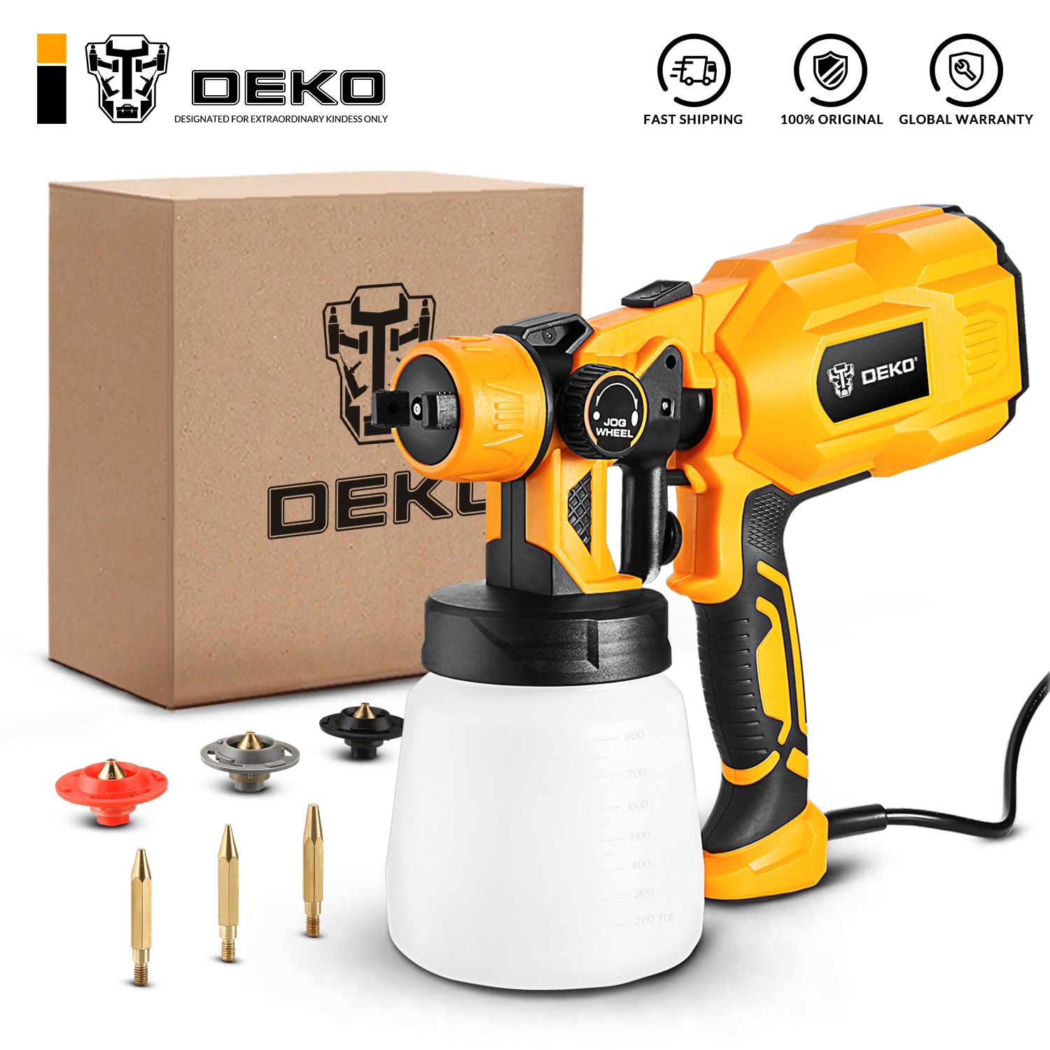 DEKO Spray Gun, 220V High Power Home Electric Paint Sprayer, 3 Nozzle Easy Spraying and Clean Perfect for Beginner|Spray Guns| - AliExpress