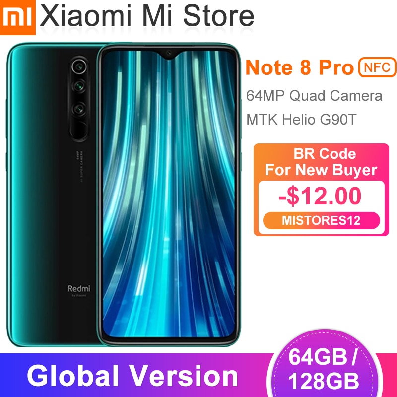 In Stock Global Version Xiaomi Redmi Note 8 Pro 64GB/128GB Smartphone 64MP Camera 6.53" Helio G90T Octa Core 4500mAh Battery NFC|Cellphones| - AliExpress