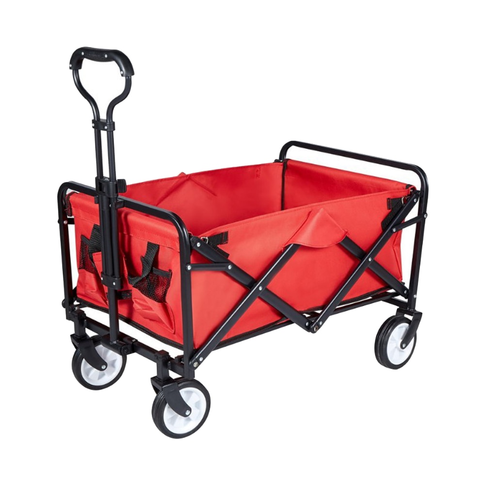 2021 New Shopping Cart with Side Bag Cup Holder Collapsible Outdoor Folding Wagon Pull Push Hand Truck Dolly Heavy Duty Camping