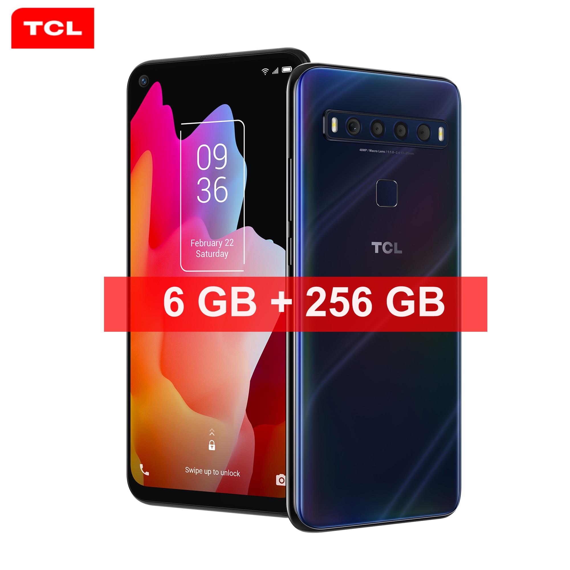 2021 TCL 10 Pro Smartphone Android 11.0 Full Screen 6GB RAM 256GB ROM 4G FDD LTE WiFi 4000mAh Battery Type C Game Phone