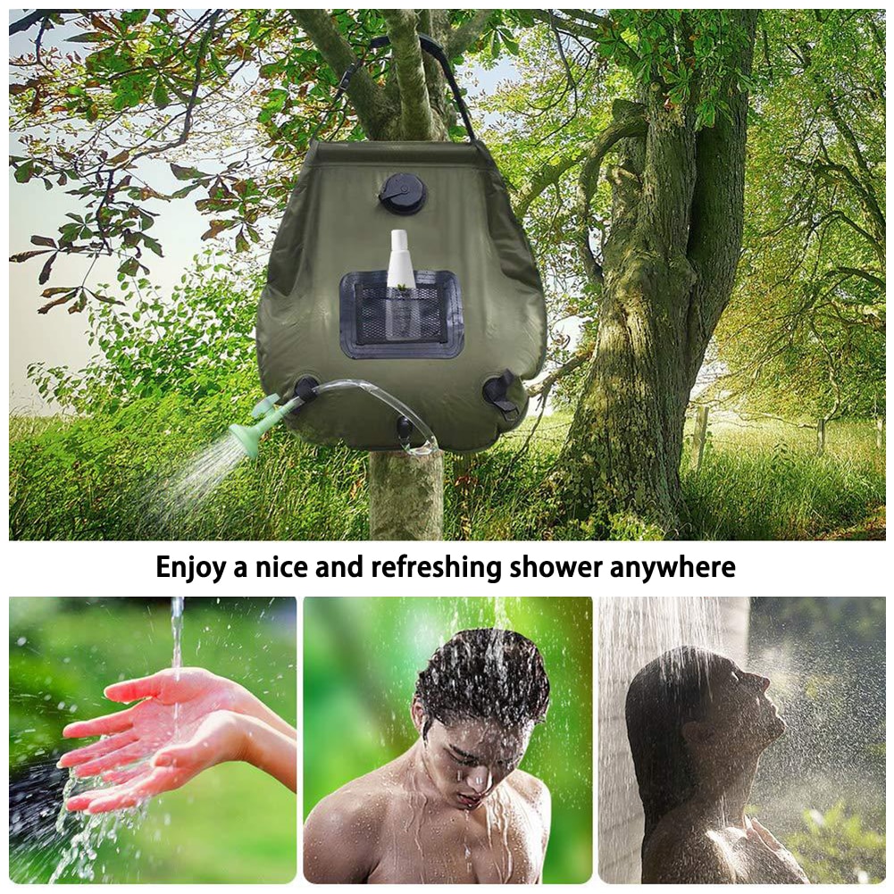20L Portable Outdoor Solar Thermal Bath Shower Bag Camping Shower Bath Water Bag