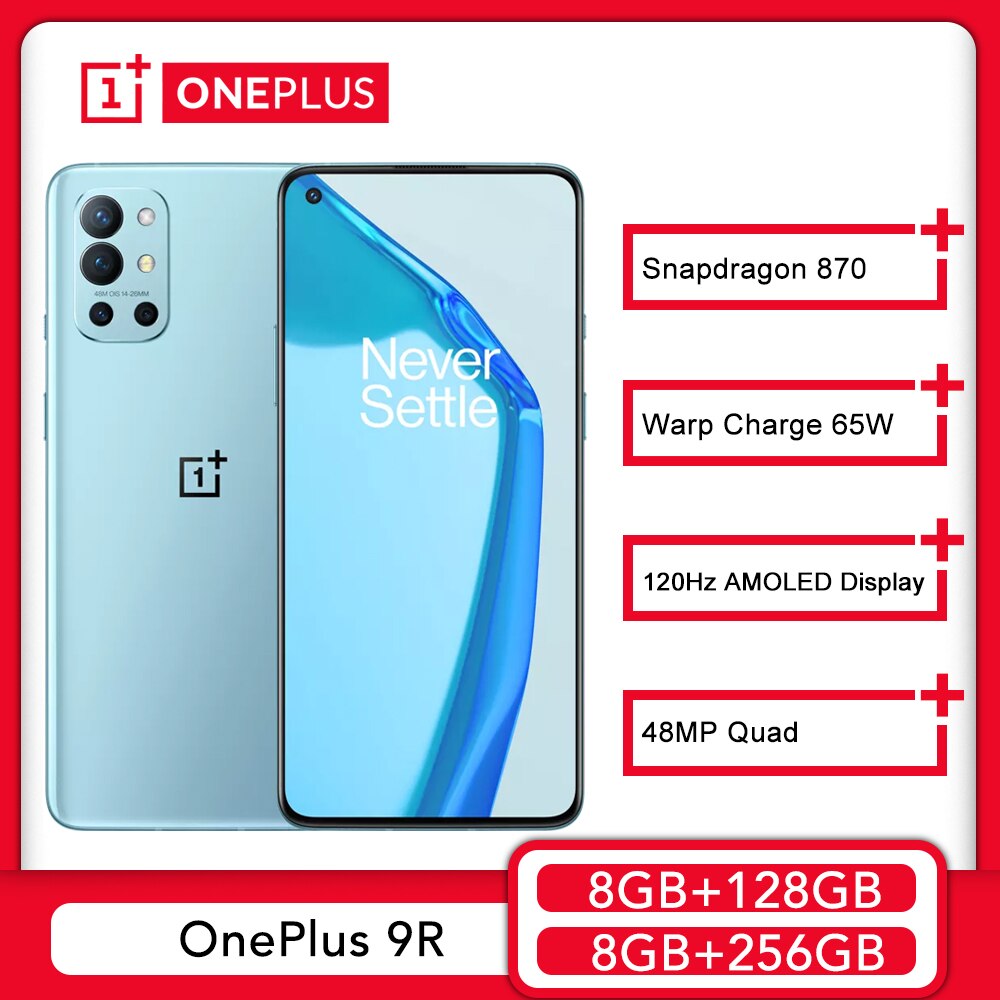 Global Rom OnePlus 9R 5G Smartphone 8GB 128GB Snapdragon 870 120Hz AMOLED Display 65W Warp 48MP Quad Support OTA and NFC|Cellphones| - AliExpress