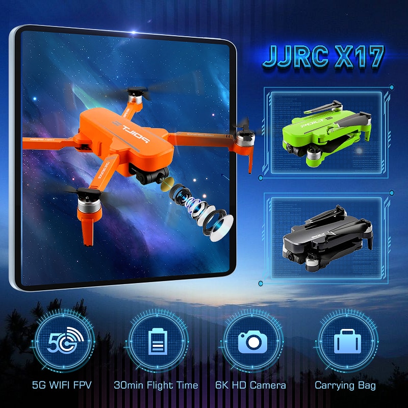 JJRC X17 5G WiFi FPV 6K HD Camera 2 Axis Gimbal GPS Optical Flow Positioning Brushless Motor Foldable RC Drone Quadcopter RTF|RC Helicopters| - AliExpress