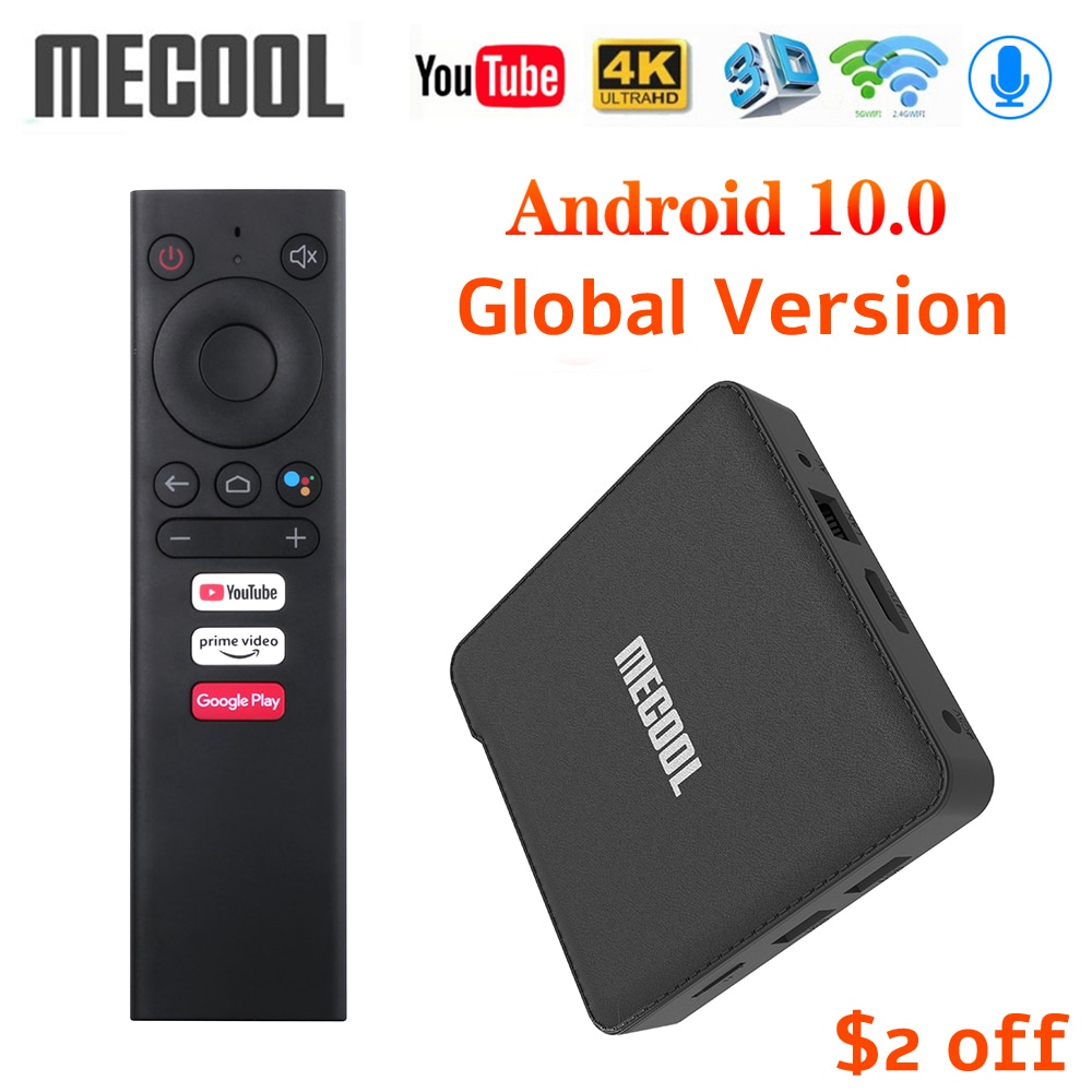 Mecool KM1 Deluxe ATV Google Certified Android 10 TV Box Amlogic S905X3 Androidtv Prime Video 4K Dual Wifi Set Top Box 2G 16G