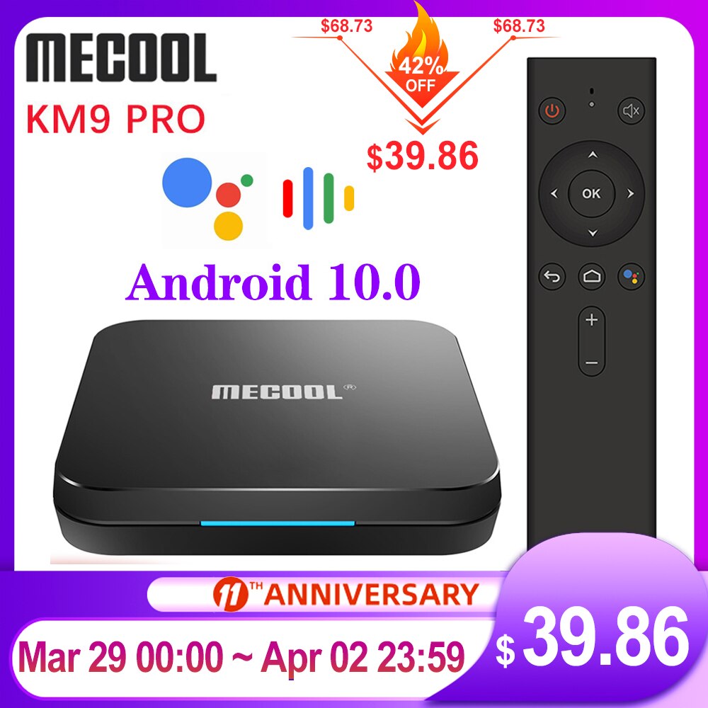 MECOOL KM9 Pro Google Certified Androidtv Android10.0 4GB 32GB Amlogic S905X2 9.0 KM3 ATV 4GB 64GB 4K Dual Wifi Smart TV box