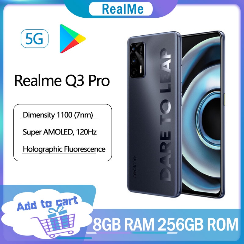 New Origina Realme Q3 Pro 5G SmartPhone 8GB 256GB 6.4inch FHD+ Super AMOLED 120HZ 4500mAh Battery 64MP Camera 30W Fast Charger