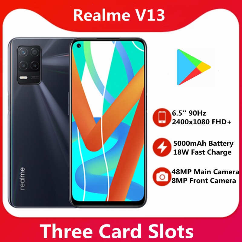 Realme V13 5G Mobilephone Android 11 8GB RAM 128GB 256GB ROM Dimensity 700 Octa Core 6.5" 90HZ Screen 48MP Camera Google play|Cellphones| - AliExpress