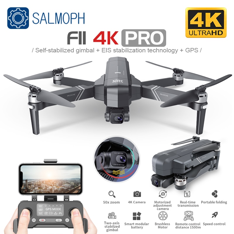 SJRC F11 PRO 4K GPS Drone With Wifi FPV 4K HD Camera Two axis Anti Shake Gimbal F11 Brushless Quadcopter Vs SG906 Pro 2 Dron|Camera Drones| - AliExpress