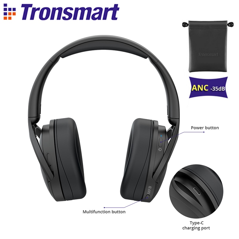 Tronsmart Apollo Q10 Bluetooth 5.0 Headphones Active Noise Cancelling Wireless Headset with100-hour Playtime,Touch/App Control