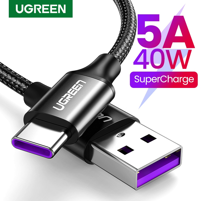 UGREEN 5A USB Type C Cable Supercharge Quick Charge 3.0 Fast USB C Charging Data Cable Type-C USB Wire For Huawei P30 Pro P20