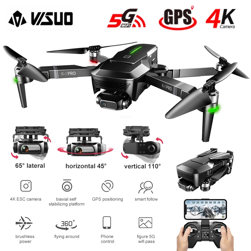 VISUO ZEN K1 PRO 4K Dron HD Camera 2 Axis Gimbal WiFi FPV GPS 5G 600M Distance Professional Drones Brushless Foldable Quadcopter|RC Helicopters| - AliExpress