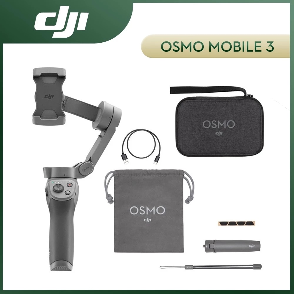 DJI Osmo Mobile 3 Combo 3-Axis Gimbal Smartphone Stabilizer Foldable Selfie Stick Quick Roll Face Recognition Gesture Control