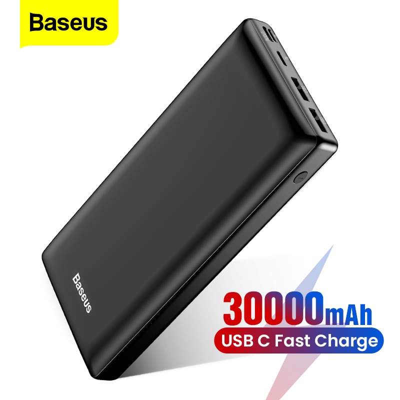 Baseus 30000mAh Power Bank USB C PD Fast Charging 30000 mAh Powerbank For Xiaomi mi Portable External Battery Charger Poverbank