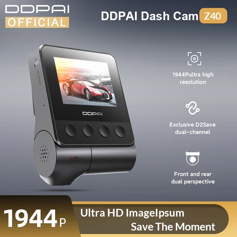 DDPAI Z40 Dash Cam Dual Car Camera Recorder Sony IMX335 1944P HD Video GPS Tracking 360 Rotation Wifi DVR 24H Parking Protector