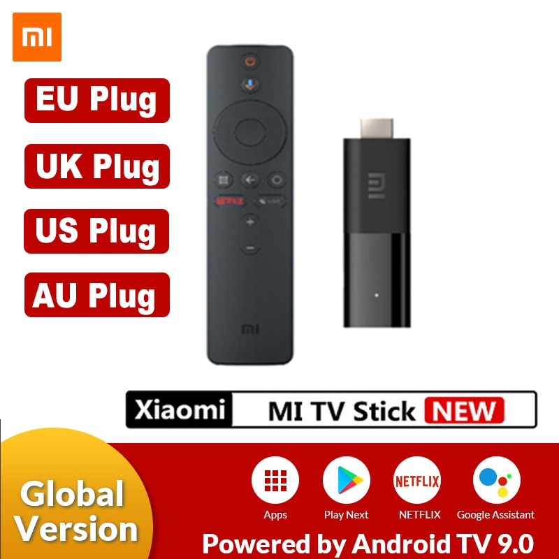 Original Xiaomi Mi TV Stick Android Global Version TV 9.0 Smart 2K HDR 1080P Bluetooth Mini TV Dongle Wifi Google Assistant
