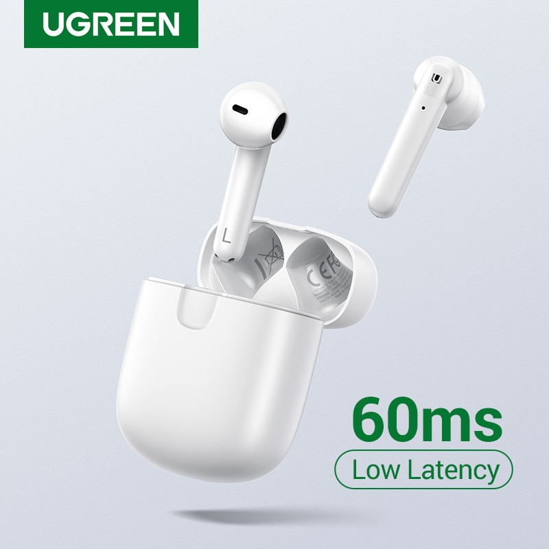 UGREEN HiTune T2 Bluetooth 5.0 True Wireless Earbuds TWS 4 Mic Stereo Earphones Gaming Mode 60ms Low Latency Wireless Charging