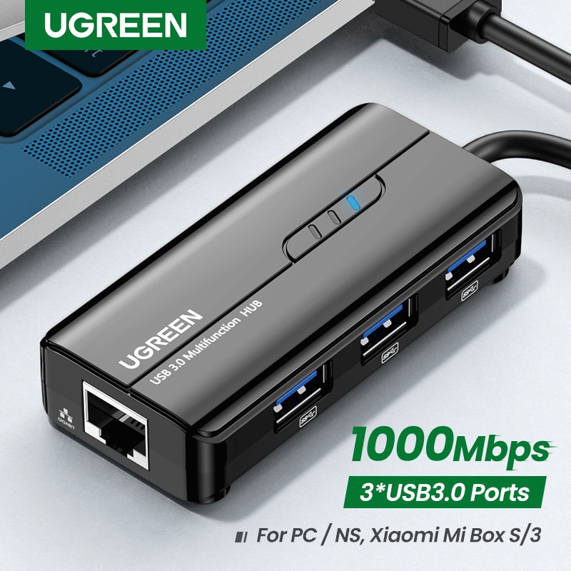 UGREEN USB Ethernet USB3.0 Lan 1000Mbps Ethernet Adapter USB RJ45 USB HUB For Laptop Xiaomi Mi Box S Ethernet HUB Network Card