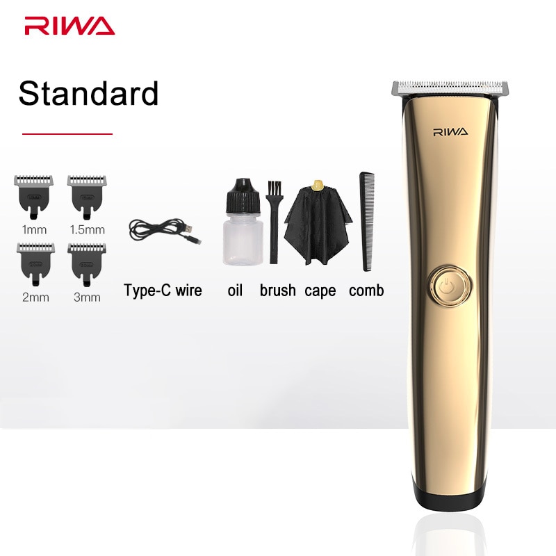 Youpin Riwa Barber Shop Rechargeable Hair Clipper T shaped Steel Blade Professional Hair Trimmer For Men With 4 Attachment Combs|Hair Trimmers| - AliExpress