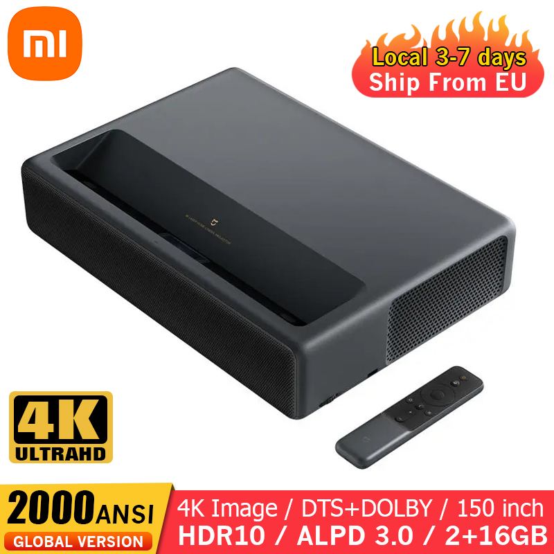 Newest Version Xiaomi Mijia 1S 4K Cinema Laser Projector 2000 ANSI Lumens 150 inch ALPD 4K 3D BT 4.0 MIUI TV Xiaomi Projector