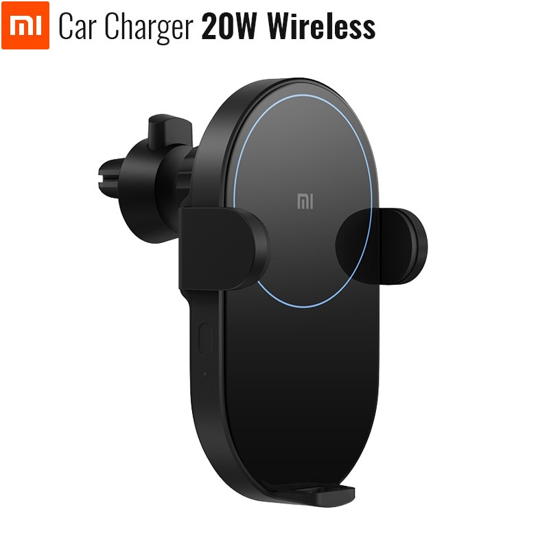 Original Xiaomi Mijia Wireless Car Charger 10/20W Max Electric Auto Pinch 2.5D Glass Ring Lit For Mi 9 (20W) MIX 2S / 3 (10W) Qi