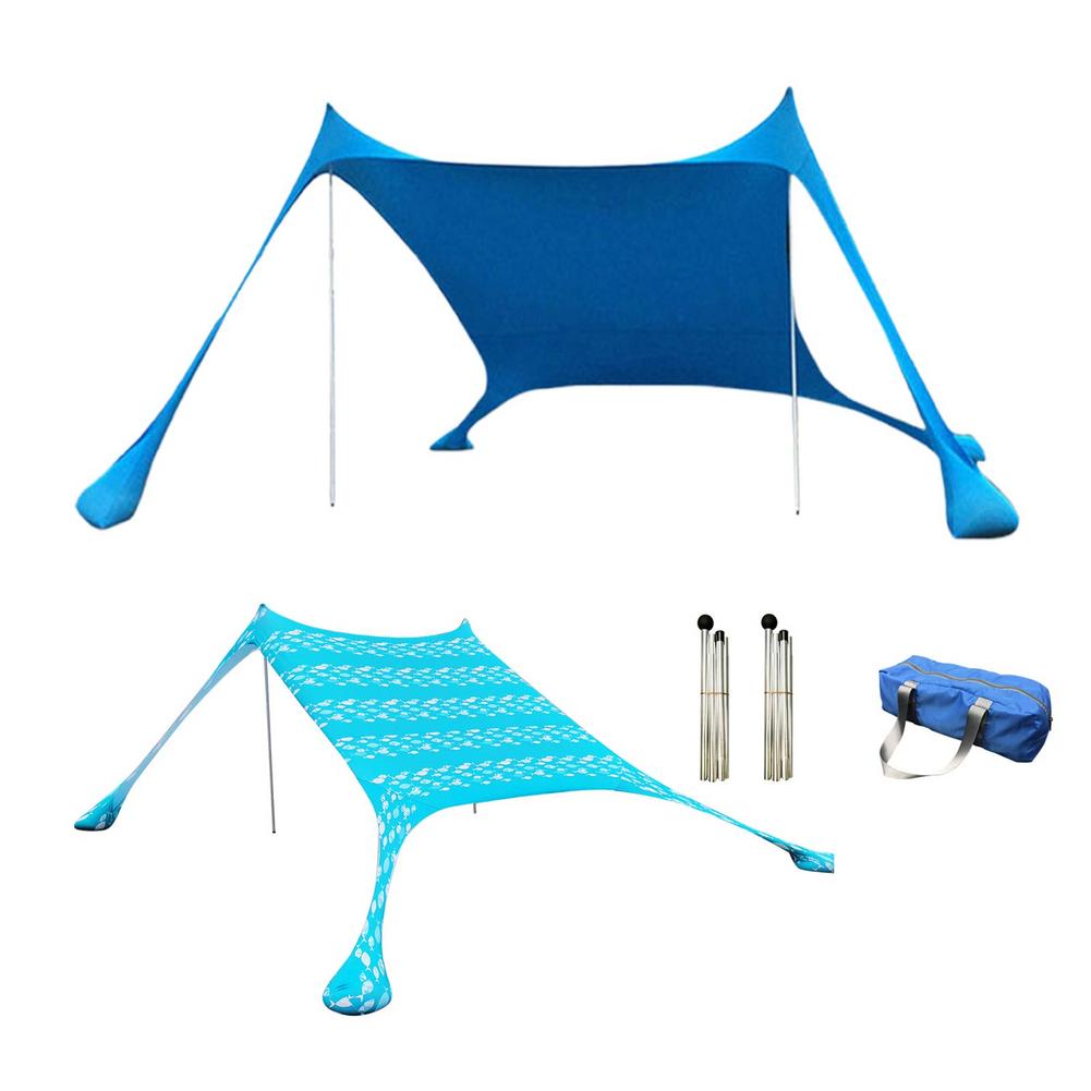 Pop Up Beach Tent Portable Awning Beach Lycra Canopy Sun Shade Pergola Outdoor Fishing Camping Tent With Poles