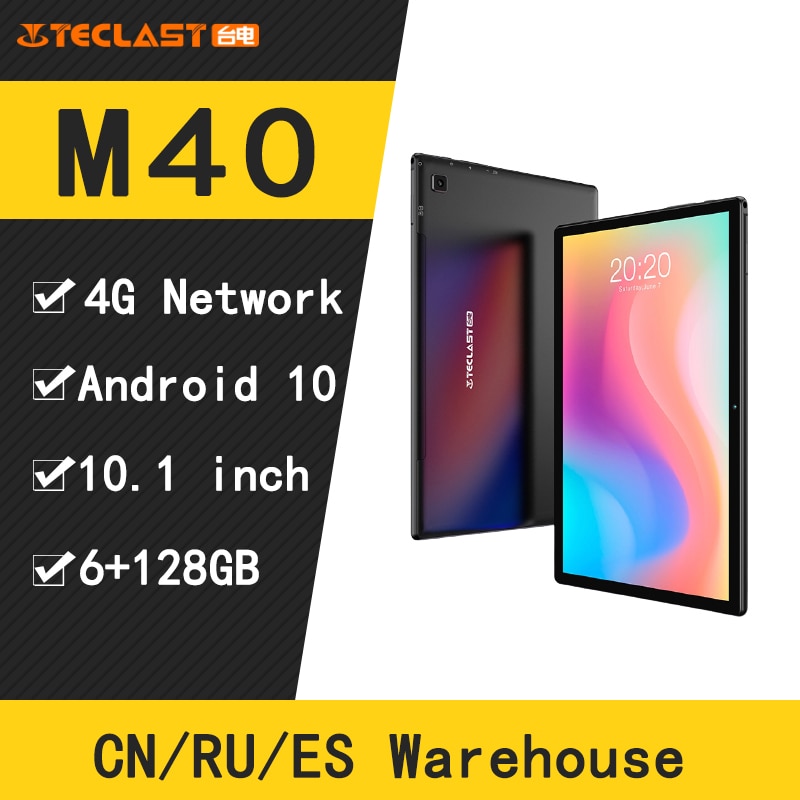 Teclast M40 10.1'' Tablet 1920x1200 T618 Octa Core 4G Network UNISOC 6GB RAM 128GB ROM Tablets PC Android 10 Dual Wifi Type-C