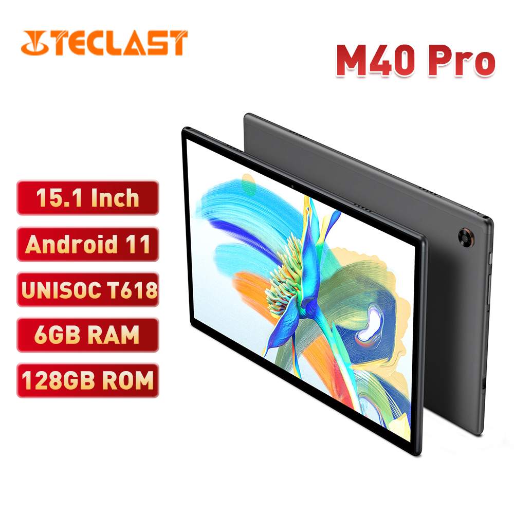 Teclast M40 Pro 10.1 Inch Tablet Android 11 UNISOC T618 Octa Core 6GB RAM 128GB ROM GPS WiFi BT5.0 IPS 1920*1200 Tablets PC