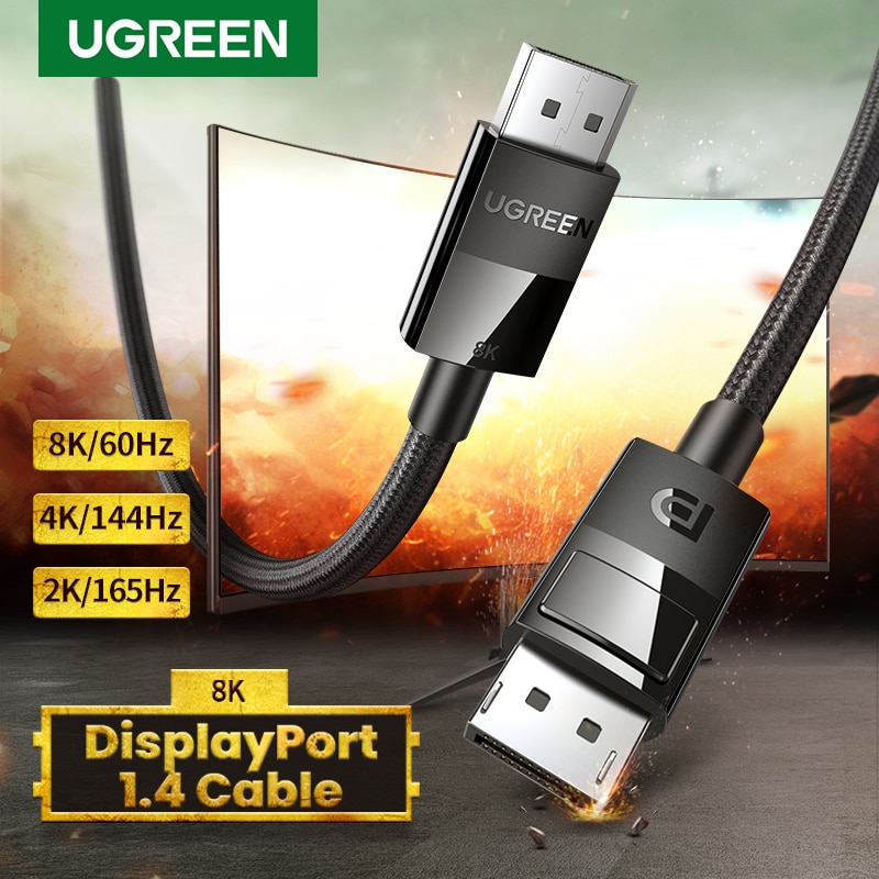 Ugreen 8K DisplayPort 1.4 Cable 8K@60Hz Ultra High Speed 32.4Gbps DisplayPort to DP for Lenovo Dell Gaming Monitor PC DP Cable