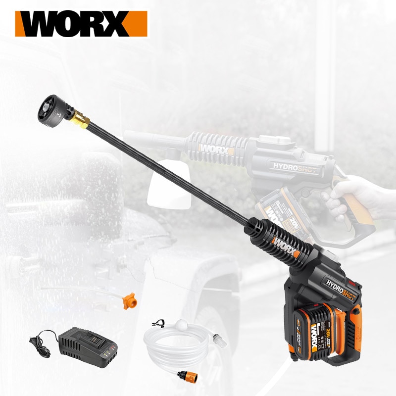 Worx 20V Brushless Hydroshot WG630E Crodless Car Washer Rechargeable washer High pressure Spray gun Portable Cleaner Washing