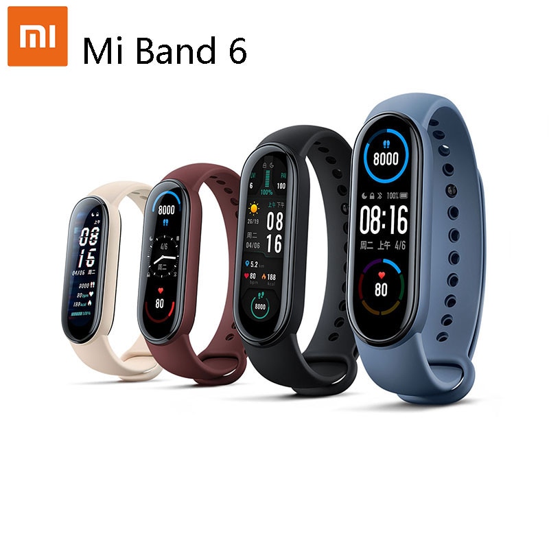 Xiaomi Mi Band 5/6 NFC Smart Bracelet AMOLED Blood Oxygen Miband 6 Fitness Traker Heart Rate Blue Tooth Waterproof Smart Band