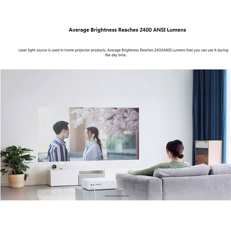 XIAOMI Mijia Laser Projector 4K 150 Inch ALPD3.0 Laser Projector 2400 ANSI Wifi bluetooth 10W Speaker Home Theater Projector