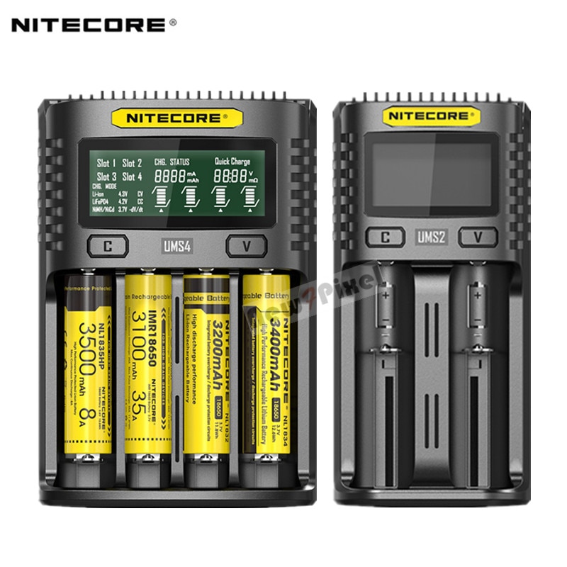 100% Original Nitecore UMS4 UMS2 UM4 UM2 USB QC Battery 3A Quick Charger Intelligent Circuitry Global Insurance li-ion AA AAA