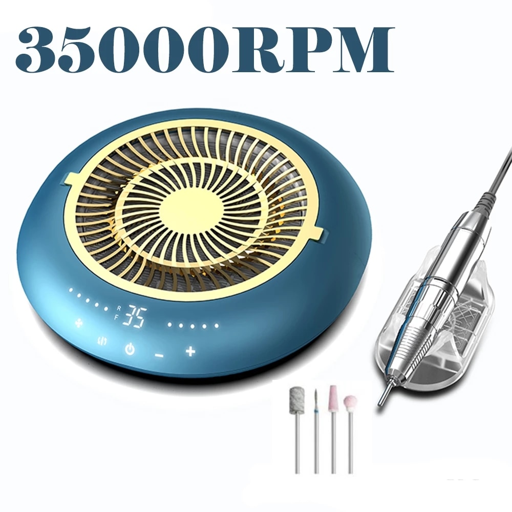 2 in 1 New Design 60W 35000RPM Nail Drill Machine with Nails Dust Collector Low Noise Reusable Filter Vacuum Cleaner for Nails|Electric Manicure Drills| - AliExpress