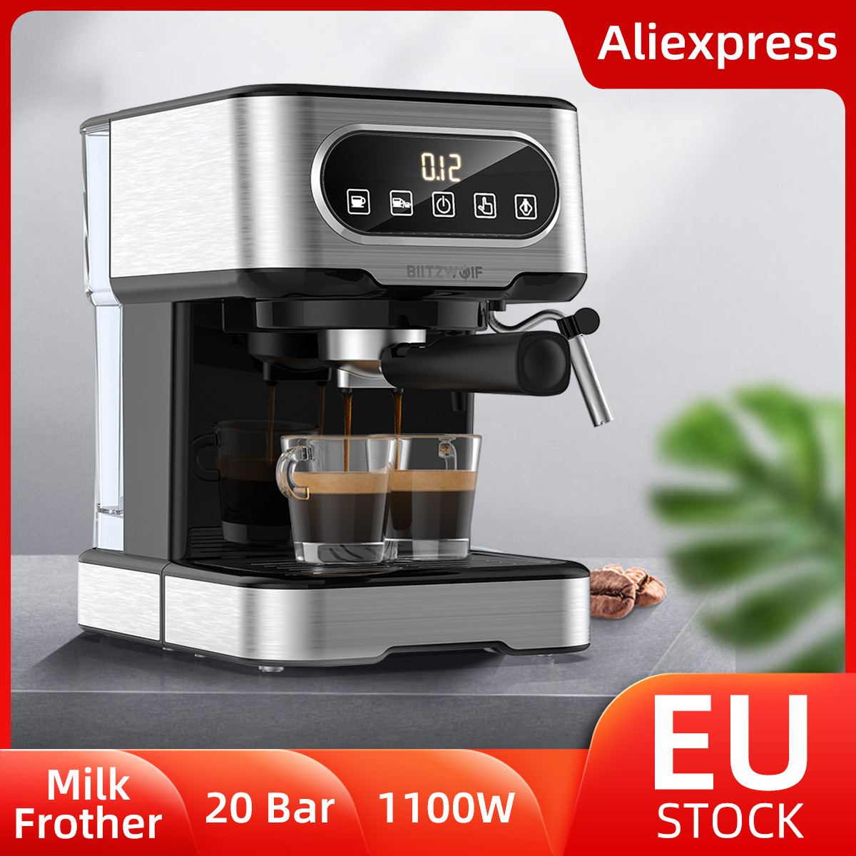 20 Bar Coffee Machine 1100W Semi Automatic Espresso Coffee Maker with Milk Frother Cafetera Cappuccino Latte Mocha Maker Home EU|Coffee Makers| - AliExpress